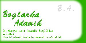 boglarka adamik business card